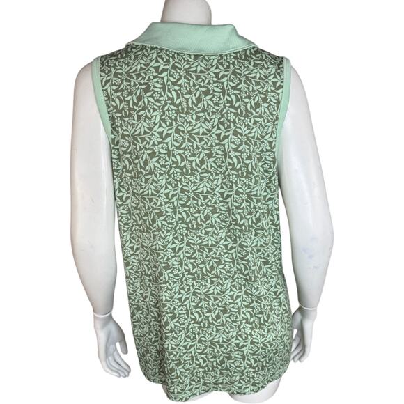 Zuda Rayon Span Print Mix Golf Tank Soft Mint Large NWOT Sleeveless Collar - Picture 7 of 13